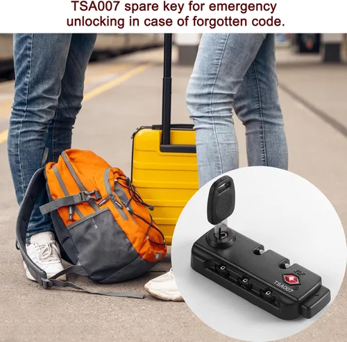 Vista 5 de 2 cerraduras de combinación aprobadas por la TSA, adecuadas para equipaje, mochilas, bolsos de mano, cerraduras seguras para equipaje de viaje