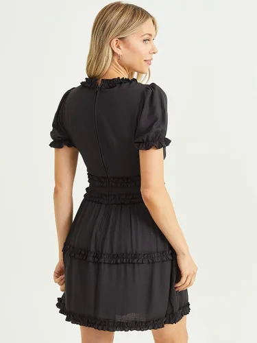 Vista 3 de ALTAR'D STATE Vestido de manga larga para mujer, con estampado floral, cuello cuadrado, casual, para verano y otoño