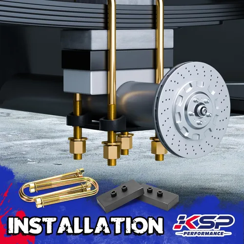 Vista 8 de KSP Kit de bloque de elevación de nivelación trasero de 1 pulgada para Ford F150 2021+, bloques de elevación traseros de aluminio con pernos en U