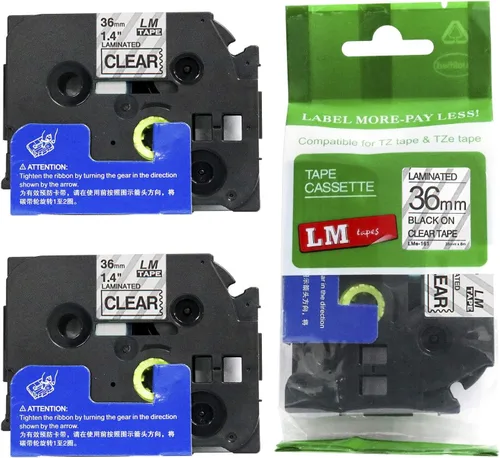 Vista 10 de 2/Pack LMe561 Premium 1.5" Black Print on Blue Label Tape, Compatible with Brother TZe-561 P-Touch Tape 36mm Laminated Replacement Label Tape.
