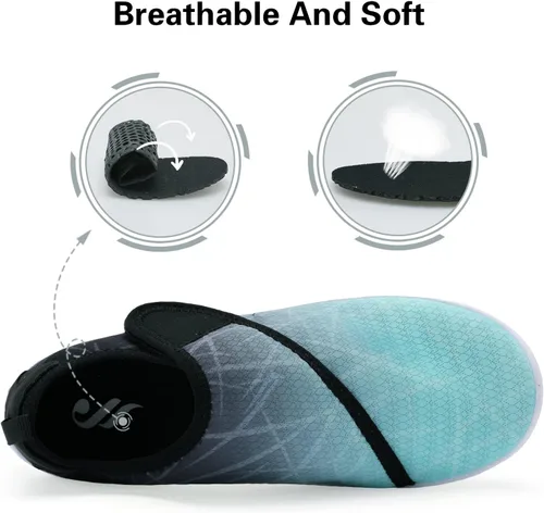 Vista 4 de Lisdwde Zapatos de agua antideslizantes para hombre y mujer, zapatos de natación, deportes de playa, secado rápido, zapatos de calcetín para mujeres
