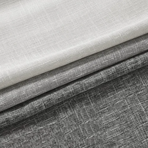 Vista 3 de Central Park Panel de cortina de ventana degradado de lino con estampado en tela de mezcla de rayón, tratamientos para sala de estar/dormitorio Gris