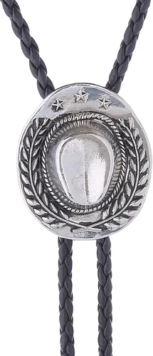 Vista 138 de Jeilwiy Corbata de bolo para hombre, corbata de vaquero occidental, collar de corbata de bolo dorado, corbata de cuero, corbata de Halloween