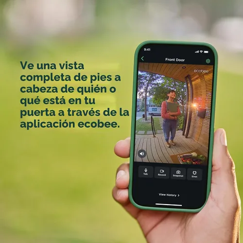 Vista 8 de ecobee Cámara de timbre inteligente con cable con suscripción Smart Security Plus de 1 año - Video HD, visión nocturna, alertas de movimiento, audio