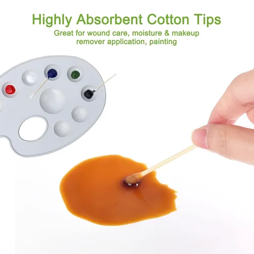 Vista 5 de 800 Hisopos de Algodón de Bambú - Bastoncillos de Algodón Orgánico Natural con Puntas Dobles, Hipoalergénicos, Hisopos Biodegradables para Limpieza