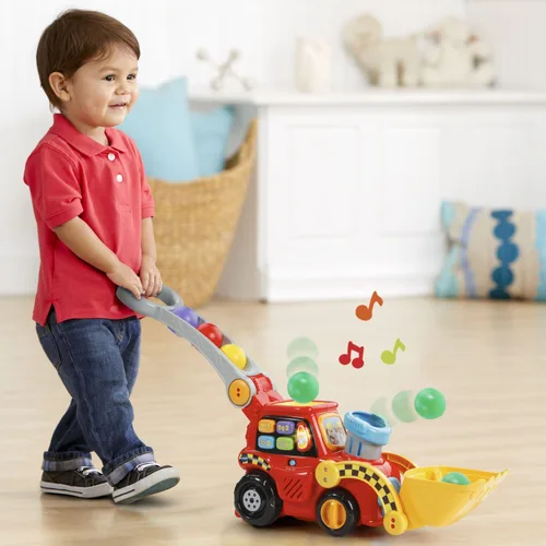 Vista 5 de VTech Pop-a-Balls - Bulldozer Push and Pop Exclusiva de Amazon, Rojo