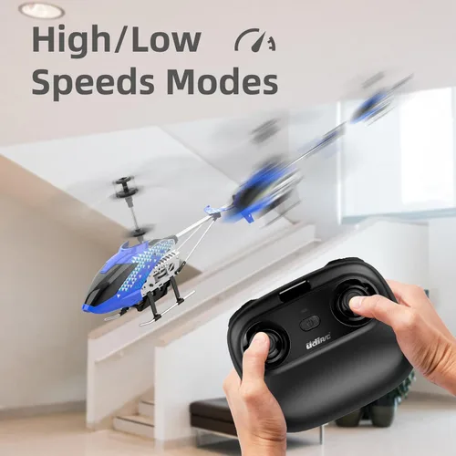 Vista 5 de Cheerwing U12S Mini helicóptero RC con cámara helicóptero de control remoto para niños y adultos Azul