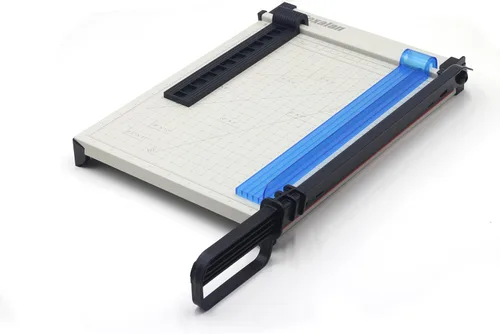 Vista 3 de Cortador de papel de 12 pulgadas, base de metal sólido, hoja afilada para recortar fotos, tarjetas, etiquetas, capacidad de 12 hojas, ideal