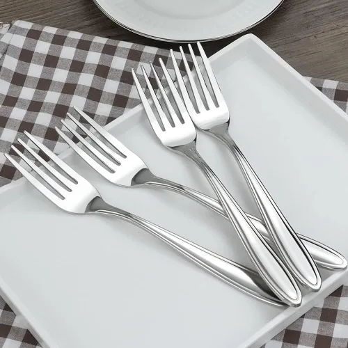 Vista 6 de Jekiyo Tenedores de cena de acero inoxidable, 8 pulgadas, tenedor de mesa de 12 piezas