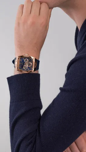 Vista 7 de GUESS Reloj multifunción con esfera expuesta en tono dorado