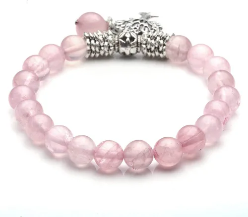 Vista 7 de Jovivi Juego de 2 piezas de adorno de bonsái de árbol de dinero de cristal de cuarzo rosa y árbol de dinero, pulsera elástica de árbol de la vida