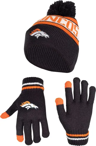 Vista 58 de Ultra Game Gorro de punto de invierno oficial de la NFL para jóvenes, súper suave, con guantes extra cálidos para pantalla táctil Color del equipo 1