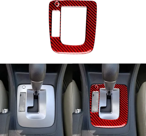 Vista 10 de Panel de cambio de marchas de fibra de carbono real para consola central, marco externo, accesorios para el interior del automóvil, adhesivo