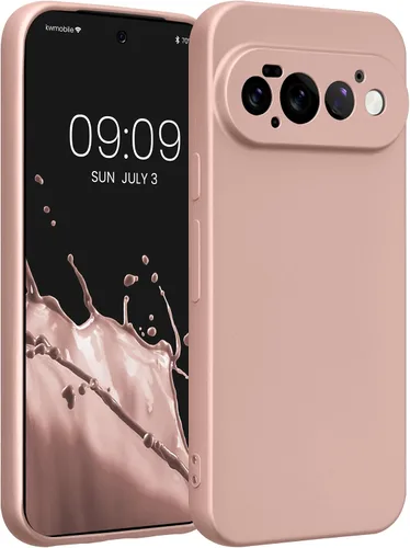 Vista 302 de kwmobile Funda compatible con Google Pixel 9 - Funda protectora delgada de TPU para teléfono - Acabado mate suave - Piedra antigua