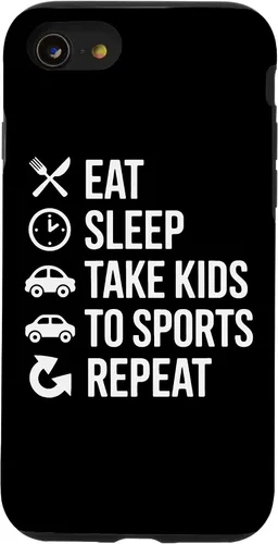 Vista 18 de Eat Sleep Take Kids to Sports Repeat Sports Parent Life Case for iPhone 17