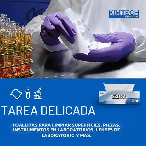 Vista 4 de KIMTECH Kimwipes Paños para Tareas Delicadas Kimtech Science (34721), Blanco, 2 Capas, 15 Cajas Pop-Up / Estuche, 90 Hojas / Caja, 1,350 Hojas
