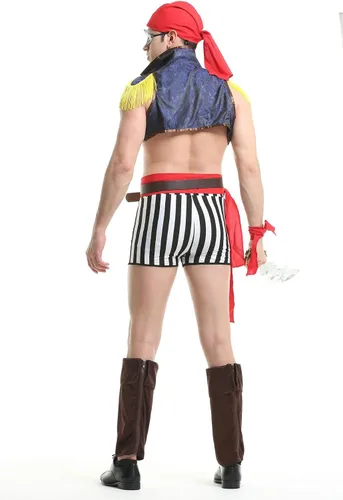 Vista 5 de URVIP Disfraz de cosplay para hombre, conjunto de lencería sexy, juego de rol, para adultos, divertido uniforme de fiesta de club nocturno