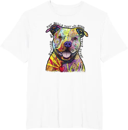 Vista 13 de Beware Of Pit Bulls, Dean Russo Pitbull Original - Camiseta para amantes de los perros, Negro