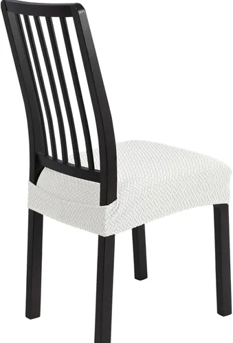 Vista 58 de SearchI Juego de 2 fundas de asiento elásticas para sillas de comedor, suaves, extraíbles y lavables, para sillas de comedor, protector de asiento