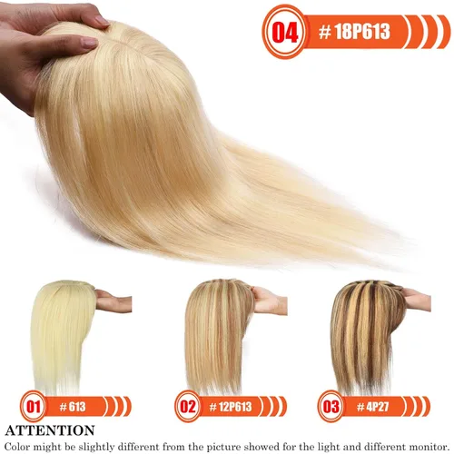 Vista 5 de JGS1996 Toppers de cabello humano real para mujer, con flequillo, pelucas de cabello humano 100% Remy, piezas de cabello para adelgazar