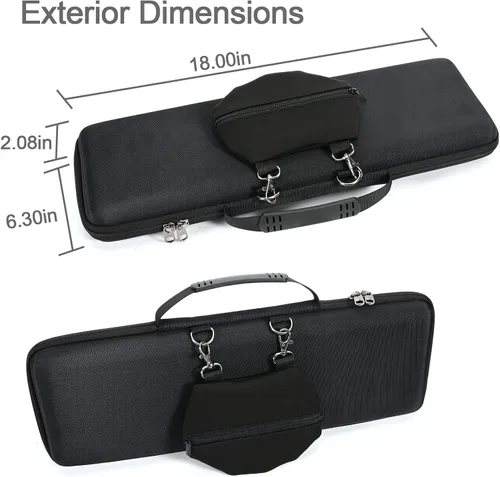 Vista 6 de RAIACE Estuche rígido de almacenamiento compatible con teclado mecánico inalámbrico de rendimiento iluminado Logitech MX (solo funda), color negro
