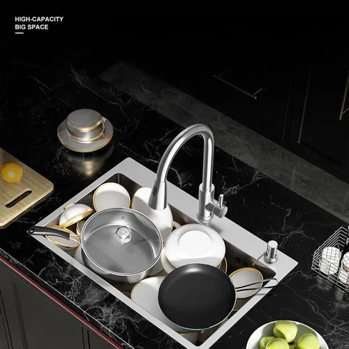 Vista 7 de 23.6 x 17.7 Pulgadas Fregadero de Cocina de Caída, Fregaderos de Cocina de Acero Inoxidable con Nano-Revestimiento, Fregadero de Un Solo Tazón de 8