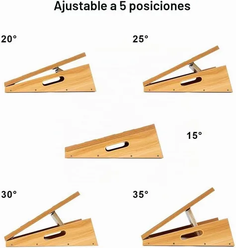 Vista 4 de StrongTek Tabla inclinada de madera extragrande, tabla inclinada ajustable y estirador de pantorrillas, tabla de estiramiento, mango lateral extra