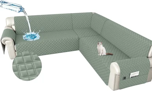 Vista 28 de Arfntevss Fundas impermeables para sofá modular en forma de L, lavable, de terciopelo, para sofá seccional, antideslizante, fundas de esquina