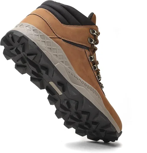 Vista 6 de BONMOOD Men's Hiking Boots Outdoor Walking Shoes Mid Lightweight Non-Slip Work Trekking Boots