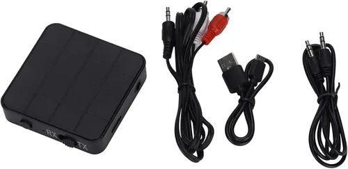 Vista 4 de Adaptador de audio estéreo Bluetooth 5.0 2 en 1 receptor transmisor de audio multifunción para PC coche TV auriculares