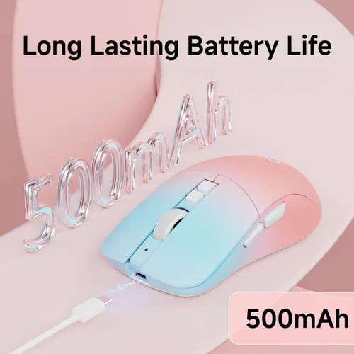 Vista 5 de EWEADN G309 - Ratón inalámbrico para computadora, 2.4G y Bluetooth, ergonómico, inalámbrico, con 4000 DPI, 5 niveles de ajuste, mouse lindo
