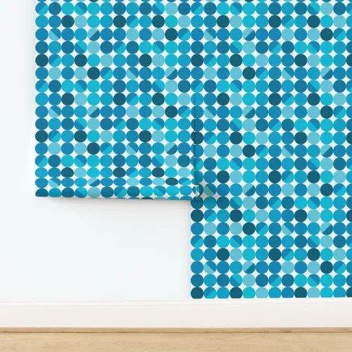 Vista 4 de Spoonflower Blue Moon White Pre-Pasted Removable Wallpaper Sample 12" x 24" Modern Cool Lampshade Water-activated, simple to install and