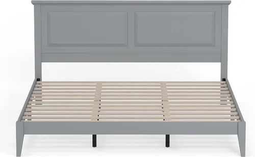 Vista 4 de Cama de plataforma de madera maciza estilo cabaña en tamaño King - Ultimate Grey gris (Ultimate Grey)