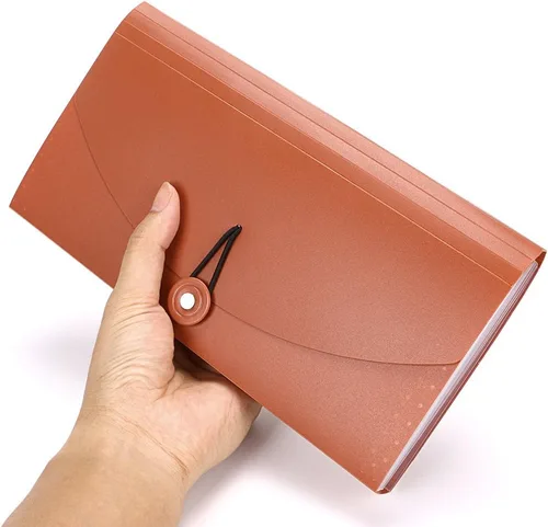 Vista 3 de BTSKY Carpeta de Archivos Expansible - 13 Bolsillos Carpeta de Archivo Acordeón Pequeña Carpeta Expandible Soporte para Tarjetas y Boletos Carpeta
