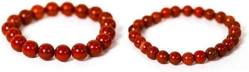 Vista 3 de Pulsera de jaspe rojo auténtico AAA natural, jaspe rojo sol natural, curación de cristal, pulsera de fertilidad, riqueza abundante, armonía