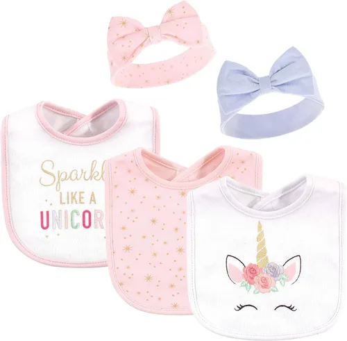 Vista 4 de Little Treasure baby-girls Bib and Headband Set