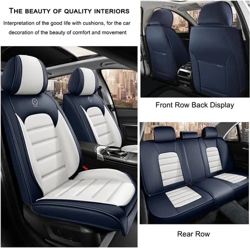 Vista 23 de 5 fundas de asiento para Chevy Aveo 2005-2023, fundas de asiento de automóvil de cuero, impermeables, antideslizantes, suaves, cómodas fundas