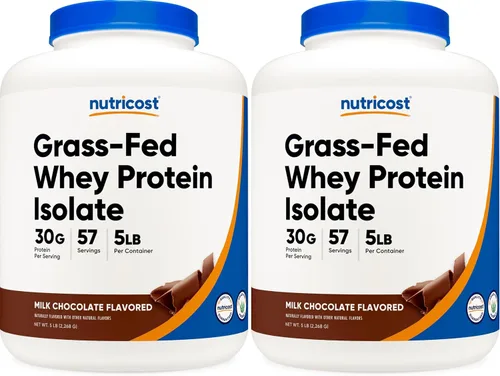 Vista 11 de Nutricost Proteína de suero de leche alimentada con pasto (chocolate) 2 libras, sin OMG, sin gluten, sabores naturales