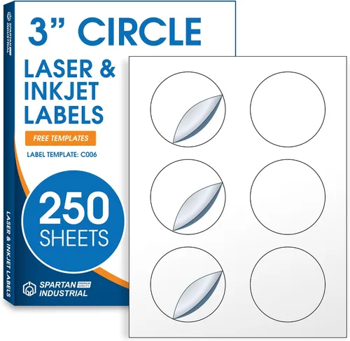 Vista 17 de Etiquetas circulares de 0.75" para láser y inyección de tinta, Spartan