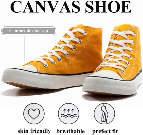 Vista 5 de LUMUBBY Zapatos de lona para mujeres y hombres, tenis de lona con cordones, tenis de lona a la moda, zapatos clásicos casuales para caminar, cómodos