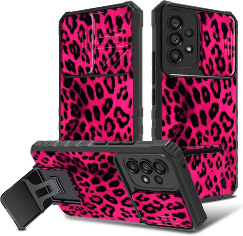 Vista 27 de Funda para Samsung Galaxy A53 5G con cubierta de cámara y soporte de soporte, resistente a prueba de golpes, TPU funda protectora para Samsung
