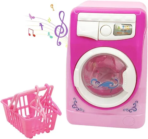 Vista 10 de Mini simulación casa de muñecas muebles cocina juguetes niños juegos casa juguete lavadora Azul