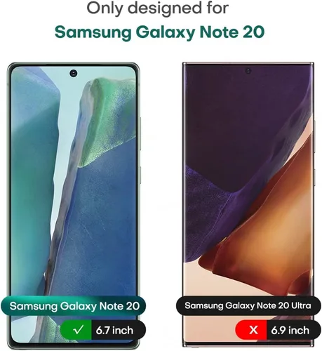 Vista 3 de Paquete de 4 protectores de pantalla de vidrio templado L4K + 2 protectores de lente de cámara compatibles con Samsung Galaxy Note 20, nueva