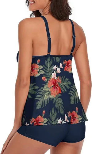 Vista 4 de Swim Shorts for Women Swimwear for Women Suits Swimsuits Women Bathing Piece Suits Top Two with Boyshorts