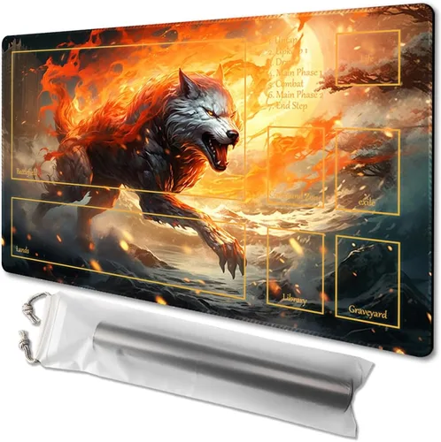 Vista 40 de Tapete de juego MTG tamaño 24x14 pulgadas, bolsas de almacenamiento gratuitas, respaldo antideslizante, impresión, ideal para entusiastas