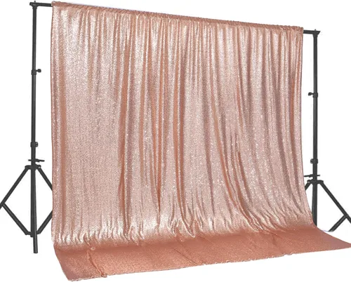 Vista 38 de PartyDelight Cortinas de Fondo de Lentejuelas 2 Paneles Negro 5 Pies x 10 Pies Telón de Fondo para Fotografía Cortina de Boda Eventos Especiales