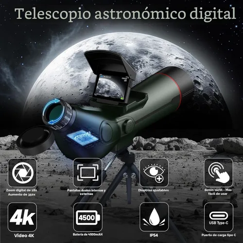 Vista 3 de Telescopio inteligente,Refractor Auto-Focus Telescopios electrónicos