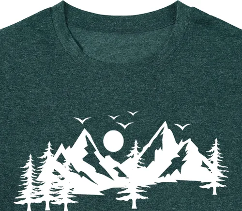 Vista 5 de Happy Camp - Camiseta para mujer, senderismo, aventura de montaña, novedad, entrenamiento, divertido, lindo gráfico atlético