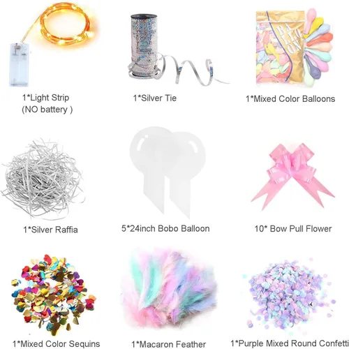 Vista 5 de Máquina de rellenar globos, kit de herramientas para rellenar globos con bomba expansora de globos y 9 accesorios, máquina de envoltura de regalo