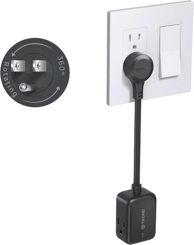 Vista 13 de TROND Adaptador de salida de 2 clavijas a 3 clavijas, extensor de salida de pared de múltiples enchufes, divisor de enchufe de 3 vías, expansor